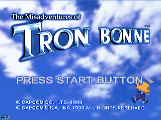 Title screen of the game Misadventures of Tron Bonne, The on Sony Playstation
