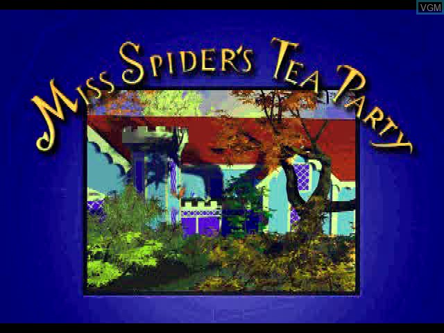 Title screen of the game Miss Spider's Tea Party on Sony Playstation