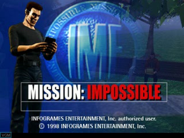 Title screen of the game Mission - Impossible on Sony Playstation