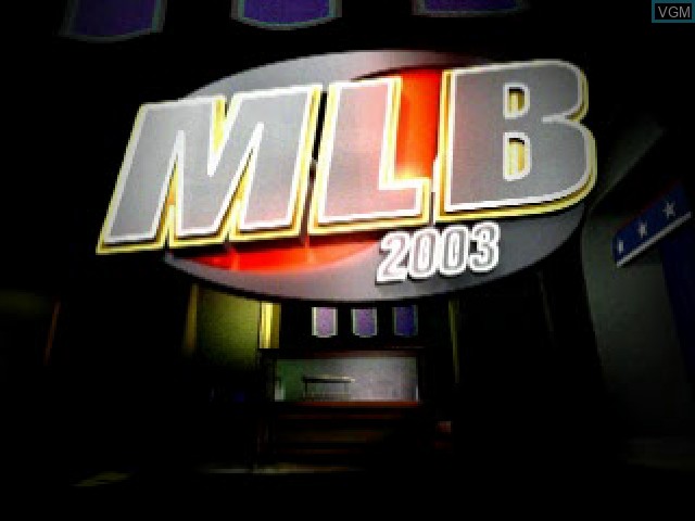 Title screen of the game MLB 2003 on Sony Playstation