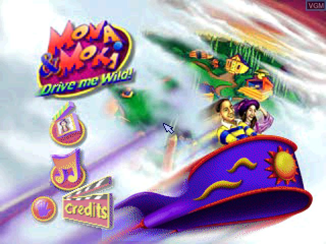 Title screen of the game Mona & Moki 1 - Drive Me Wild on Sony Playstation