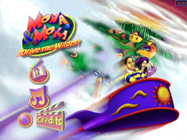 Title screen of the game Mona & Moki 2 - Drive Me Wilder! on Sony Playstation