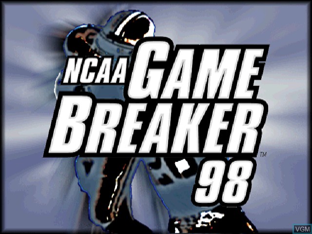 Title screen of the game NCAA GameBreaker 98 on Sony Playstation