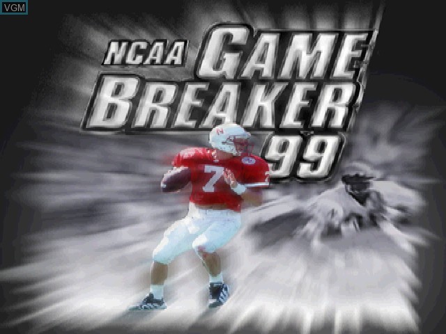 Title screen of the game NCAA GameBreaker 99 on Sony Playstation