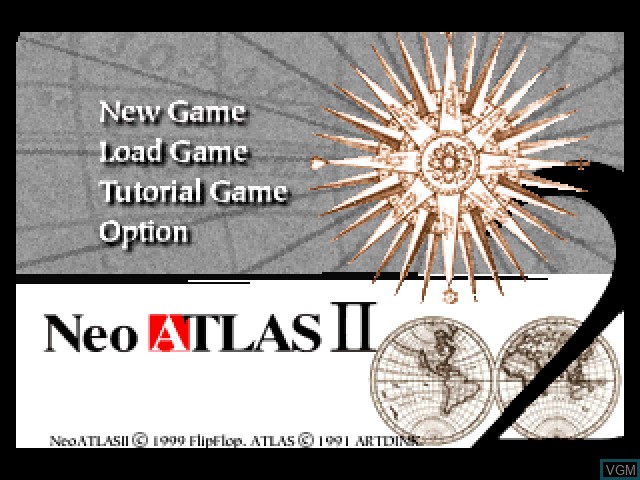 Title screen of the game Neo Atlas II on Sony Playstation