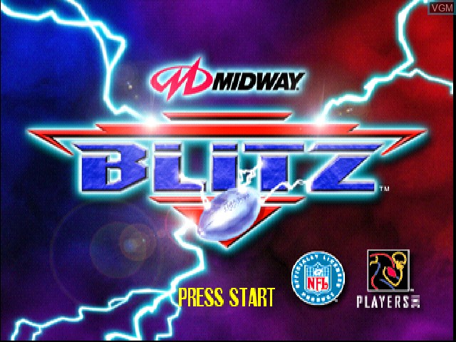 Title screen of the game NFL Blitz on Sony Playstation