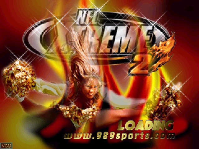Title screen of the game NFL Xtreme 2 on Sony Playstation