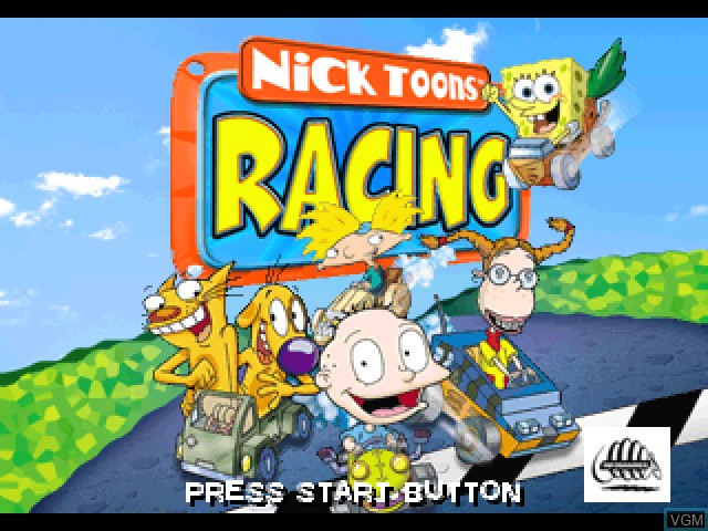 Title screen of the game NickToons Racing on Sony Playstation