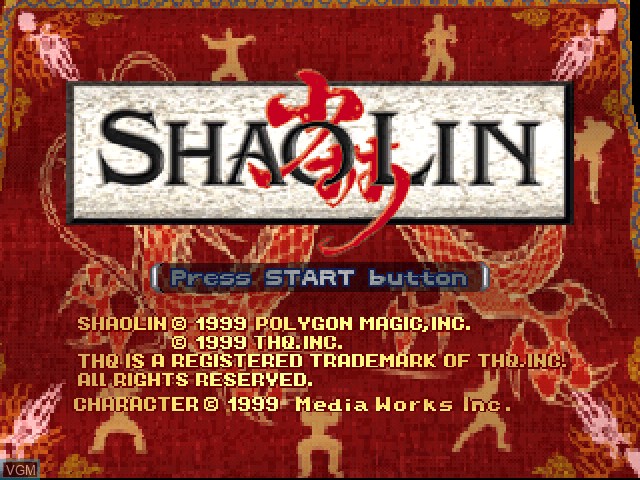 Title screen of the game ShaoLin on Sony Playstation