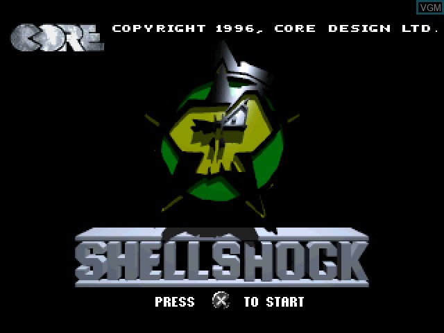 Title screen of the game Shellshock on Sony Playstation