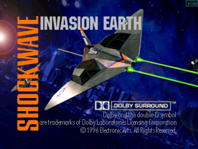 Title screen of the game Shock Wave on Sony Playstation