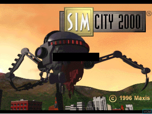 Title screen of the game SimCity 2000 on Sony Playstation