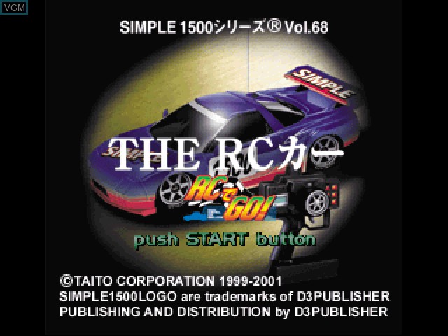 Title screen of the game Simple 1500 Series Vol. 68 - The RC Car on Sony Playstation