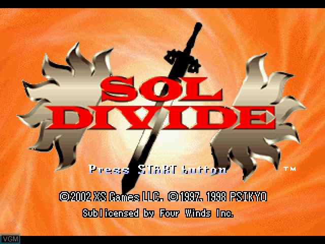 Title screen of the game Sol Divide on Sony Playstation