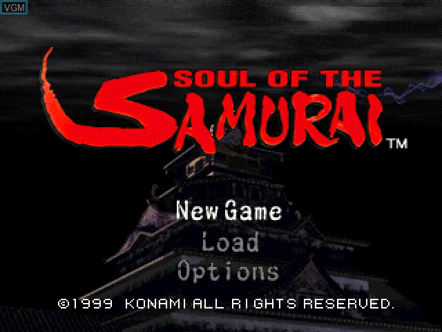 Title screen of the game Soul of the Samurai on Sony Playstation