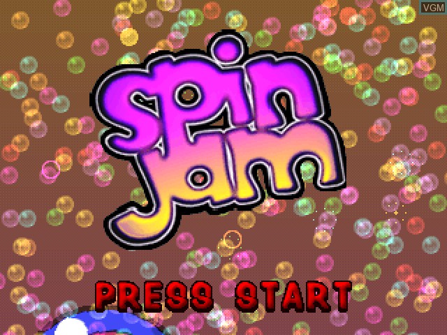 Title screen of the game Spin Jam on Sony Playstation