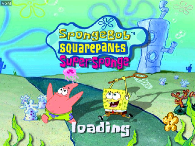 Title screen of the game SpongeBob SquarePants - SuperSponge on Sony Playstation