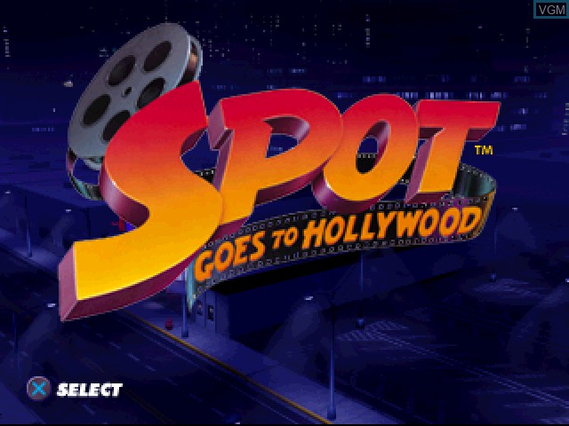 Title screen of the game Spot Goes to Hollywood on Sony Playstation