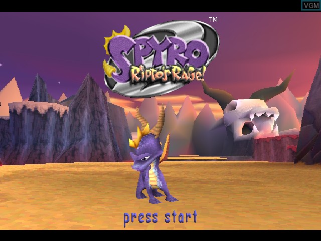 Title screen of the game Spyro 2 - Ripto's Rage! on Sony Playstation