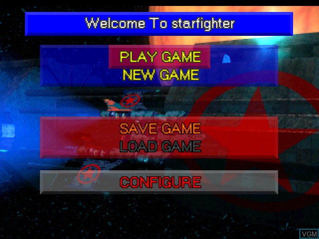 Title screen of the game Star Fighter on Sony Playstation