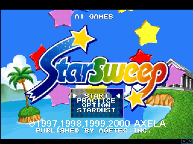 Title screen of the game StarSweep on Sony Playstation