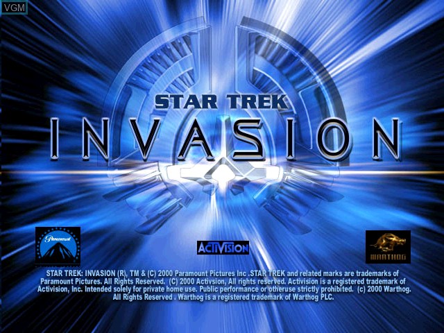 Title screen of the game Star Trek - Invasion on Sony Playstation