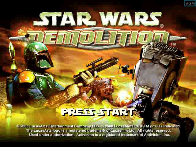 Title screen of the game Star Wars - Demolition on Sony Playstation