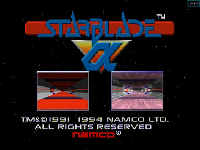 Title screen of the game Starblade Alpha on Sony Playstation