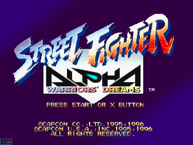 Title screen of the game Street Fighter Alpha - Warriors' Dreams on Sony Playstation