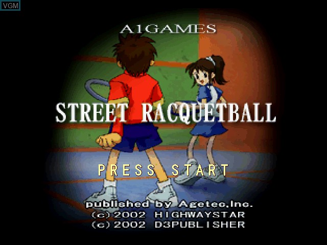 Title screen of the game Street Racquetball on Sony Playstation