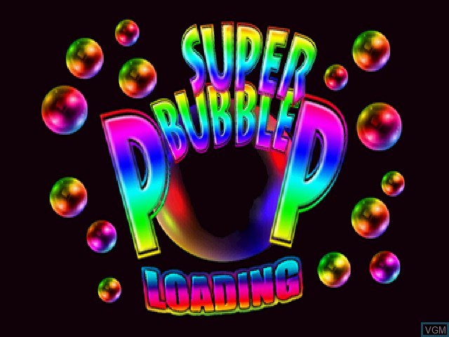 Title screen of the game Super Bubble Pop on Sony Playstation