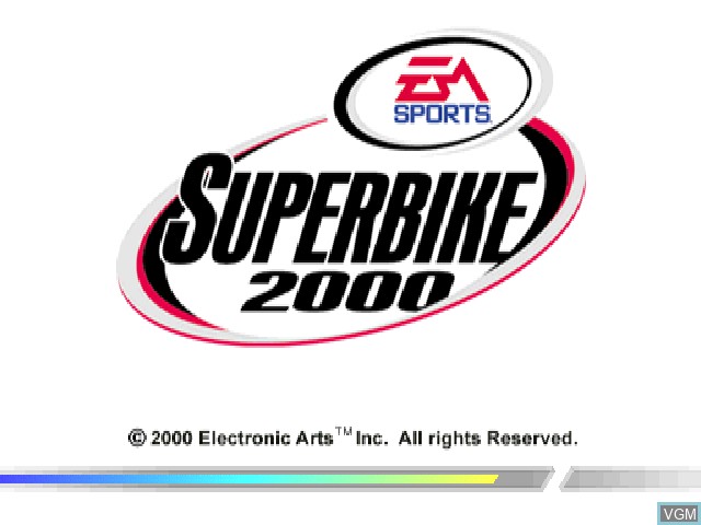 Title screen of the game Superbike 2000 on Sony Playstation