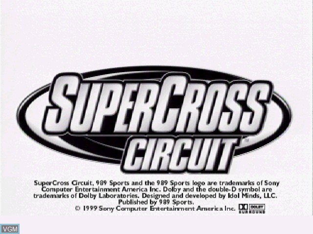 Title screen of the game Supercross Circuit on Sony Playstation