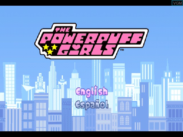 Title screen of the game Powerpuff Girls, The - Chemical X-Traction on Sony Playstation