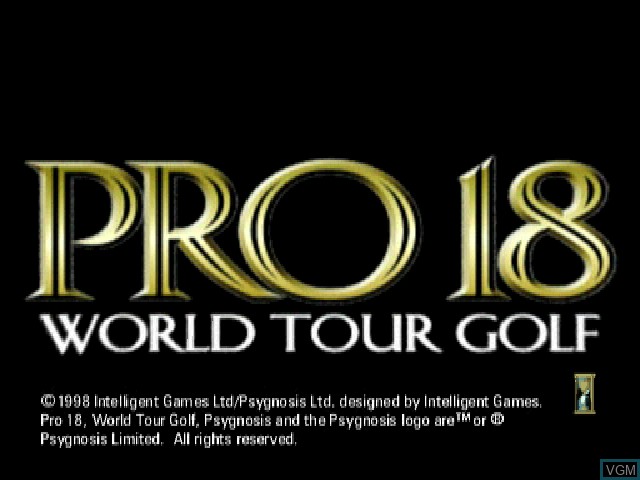 Title screen of the game Pro 18 - World Tour Golf on Sony Playstation
