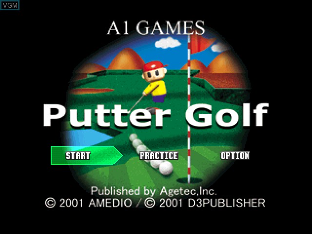 Title screen of the game Putter Golf on Sony Playstation