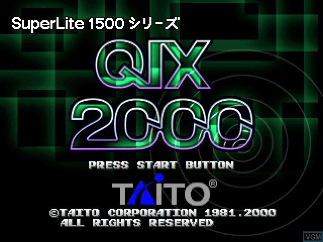 Title screen of the game SuperLite 1500 Series - Qix 2000 on Sony Playstation