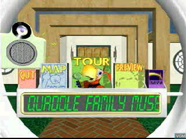Title screen of the game Quaddle Family Mysteries, The 2 - The Case of the Scarce Scarab - Garden on Sony Playstation