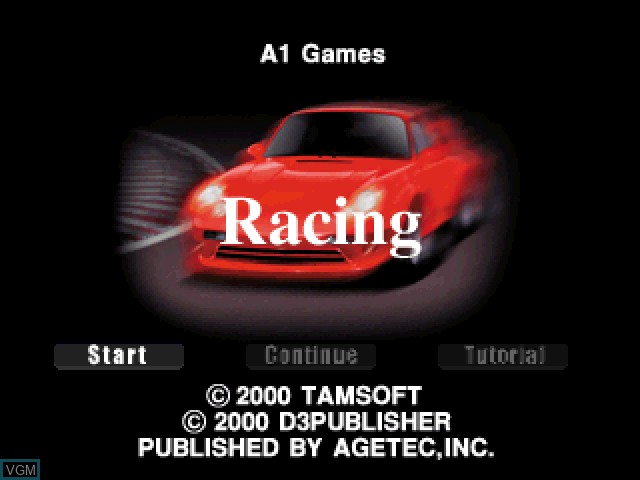 Title screen of the game Racing on Sony Playstation