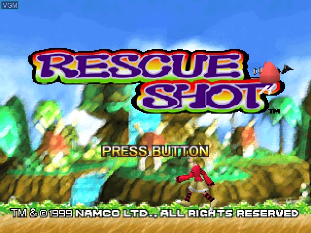 Title screen of the game Rescue Shot on Sony Playstation