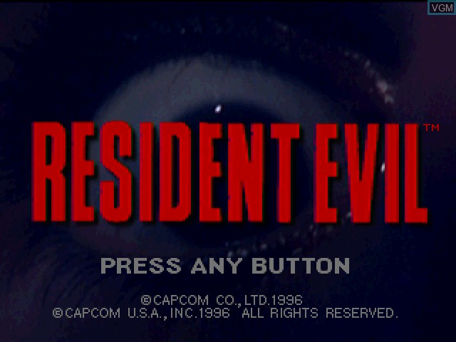 Title screen of the game Resident Evil on Sony Playstation