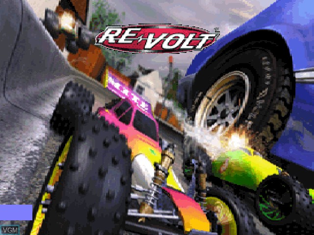 Title screen of the game Re-Volt on Sony Playstation
