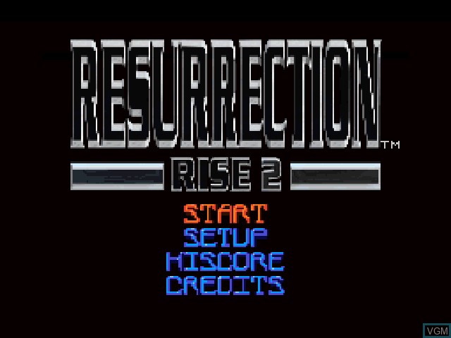 Title screen of the game Rise 2 - Resurrection on Sony Playstation