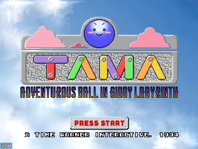 Title screen of the game Tama - Adventurous Ball in Giddy Labyrinth on Sony Playstation