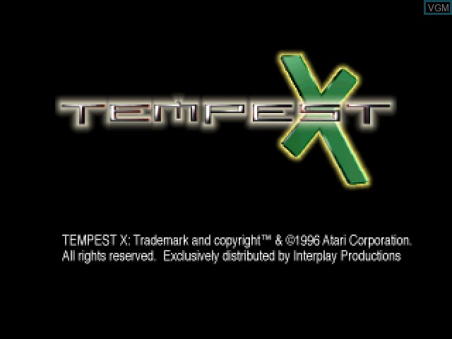 Title screen of the game Tempest X3 on Sony Playstation