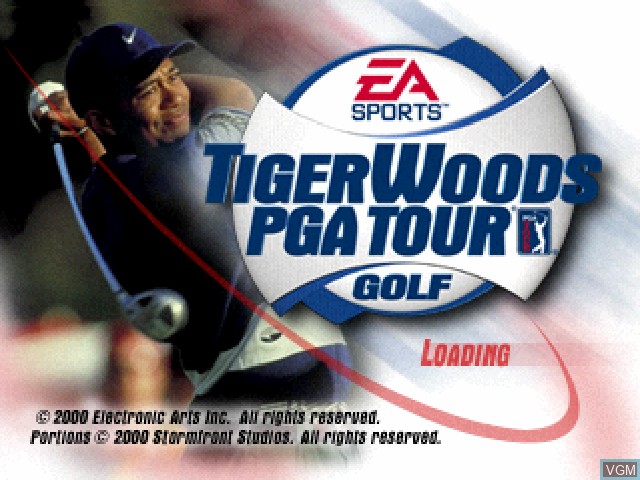 Title screen of the game Tiger Woods PGA Tour Golf on Sony Playstation