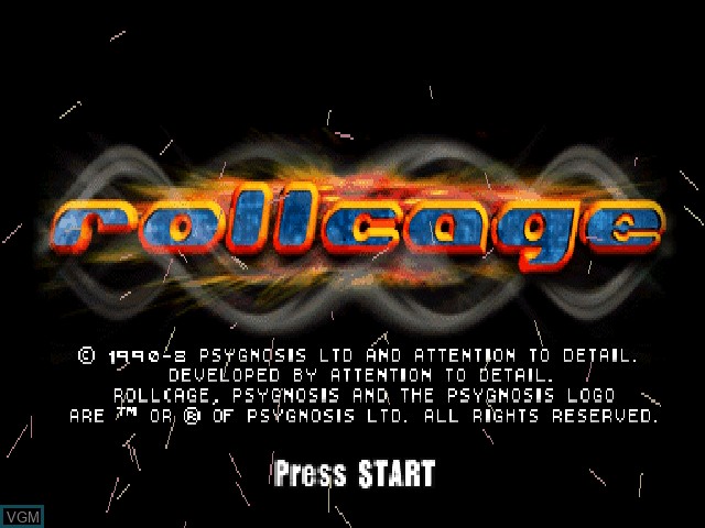 Title screen of the game Rollcage on Sony Playstation