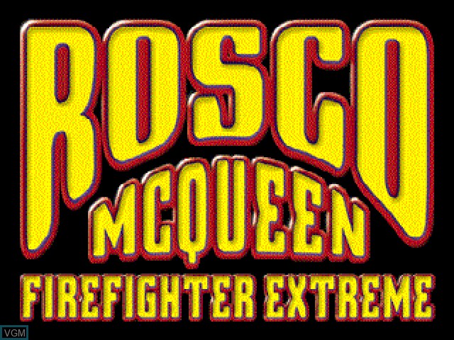 Title screen of the game Rosco McQueen - Firefighter Extreme on Sony Playstation