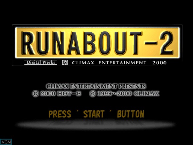 Title screen of the game Runabout 2 on Sony Playstation