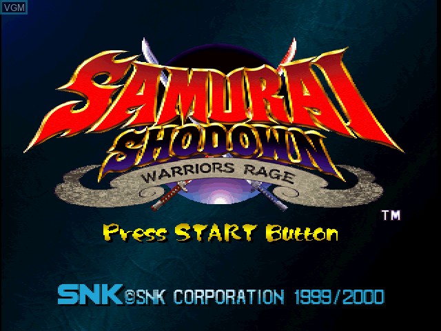 Title screen of the game Samurai Shodown - Warriors Rage on Sony Playstation